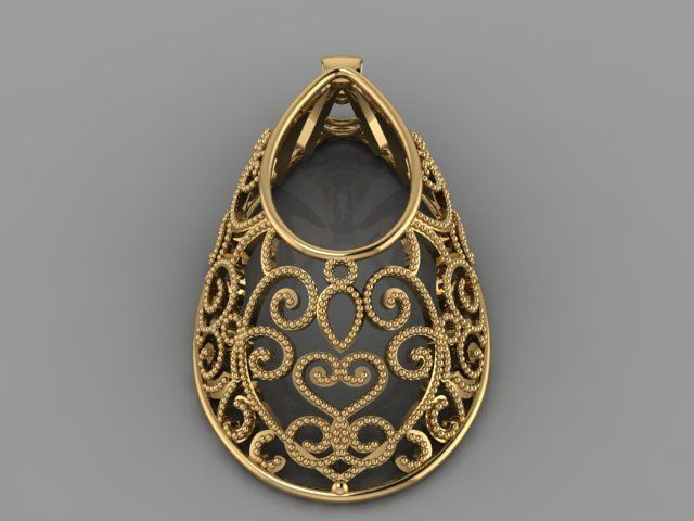 GOLD PENDANT 3D print model_7