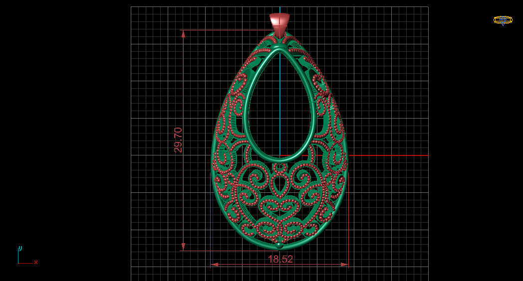 GOLD PENDANT 3D print model_3