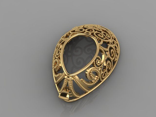 GOLD PENDANT 3D print model_1
