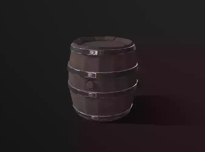 Wood Barrel Low-poly 3D model