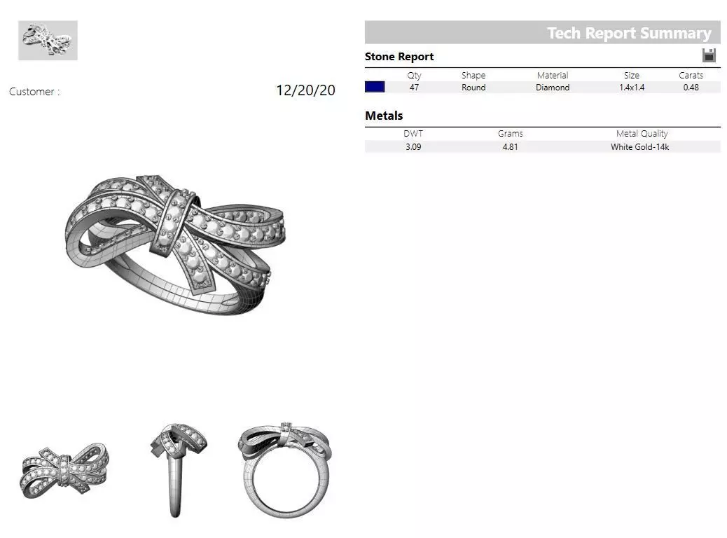 2100 R bow ring with diamonds 3D model_0