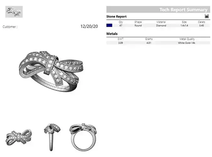 2100 R bow ring with diamonds