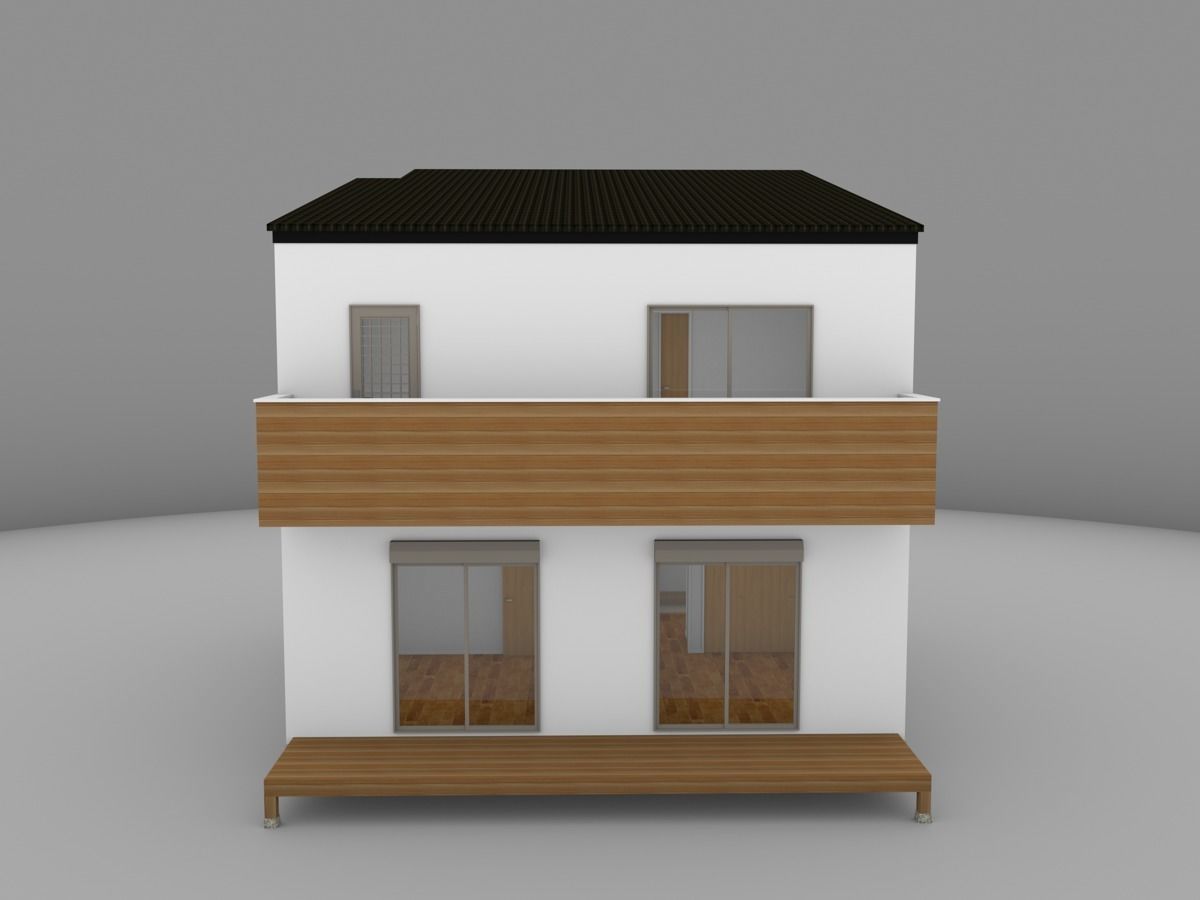 House model for background 54 Low-poly 3D model_1