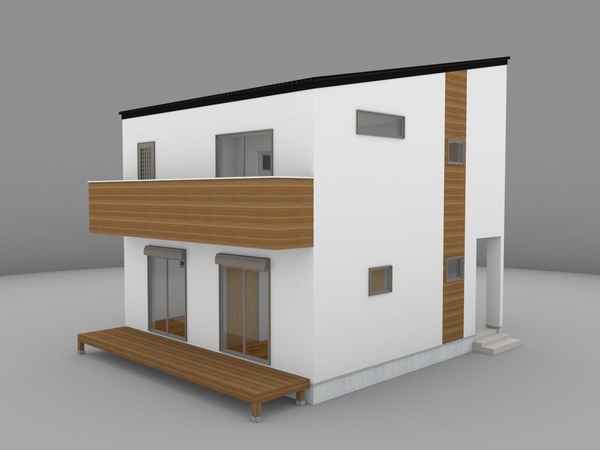 House model for background 54 Low-poly 3D model_2
