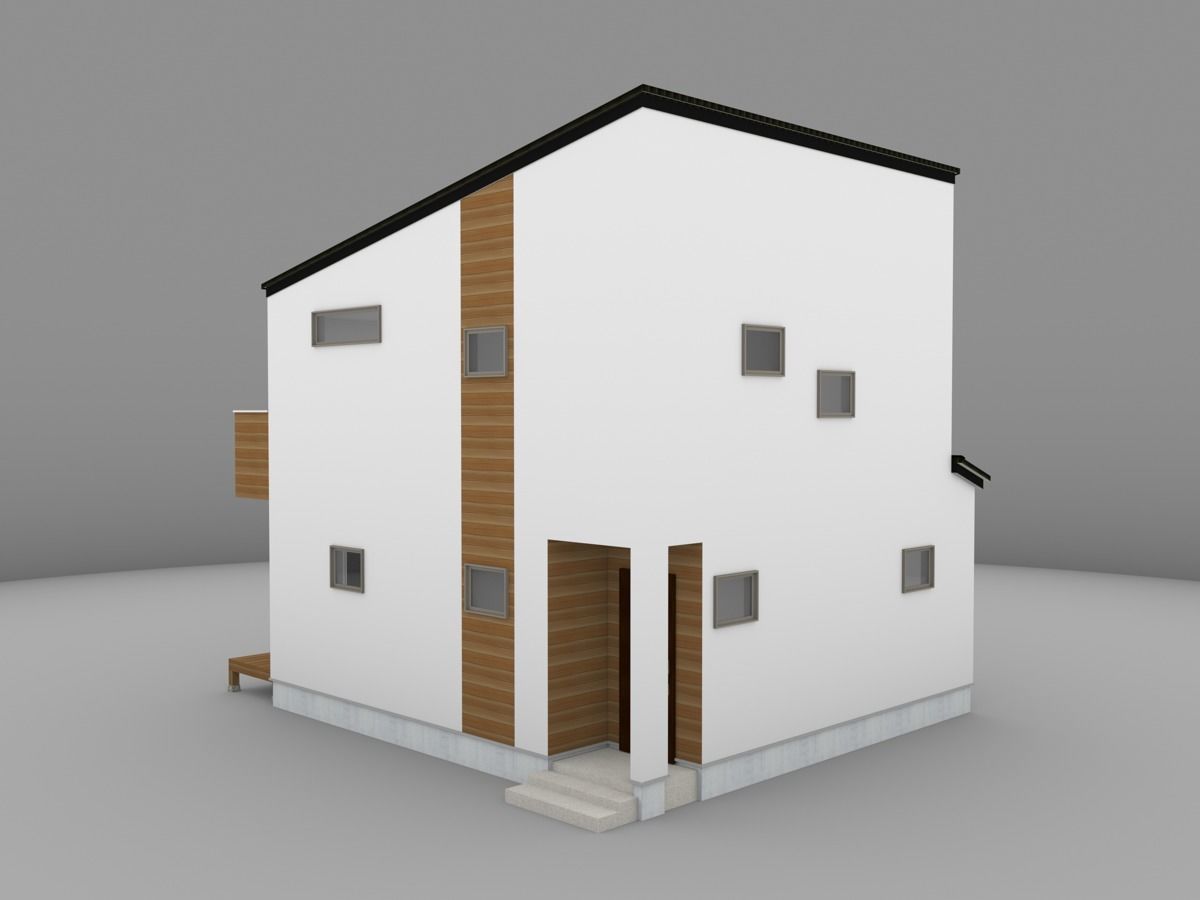 House model for background 54 Low-poly 3D model_4