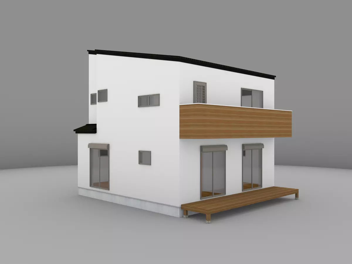 House model for background 54 Low-poly 3D model_0