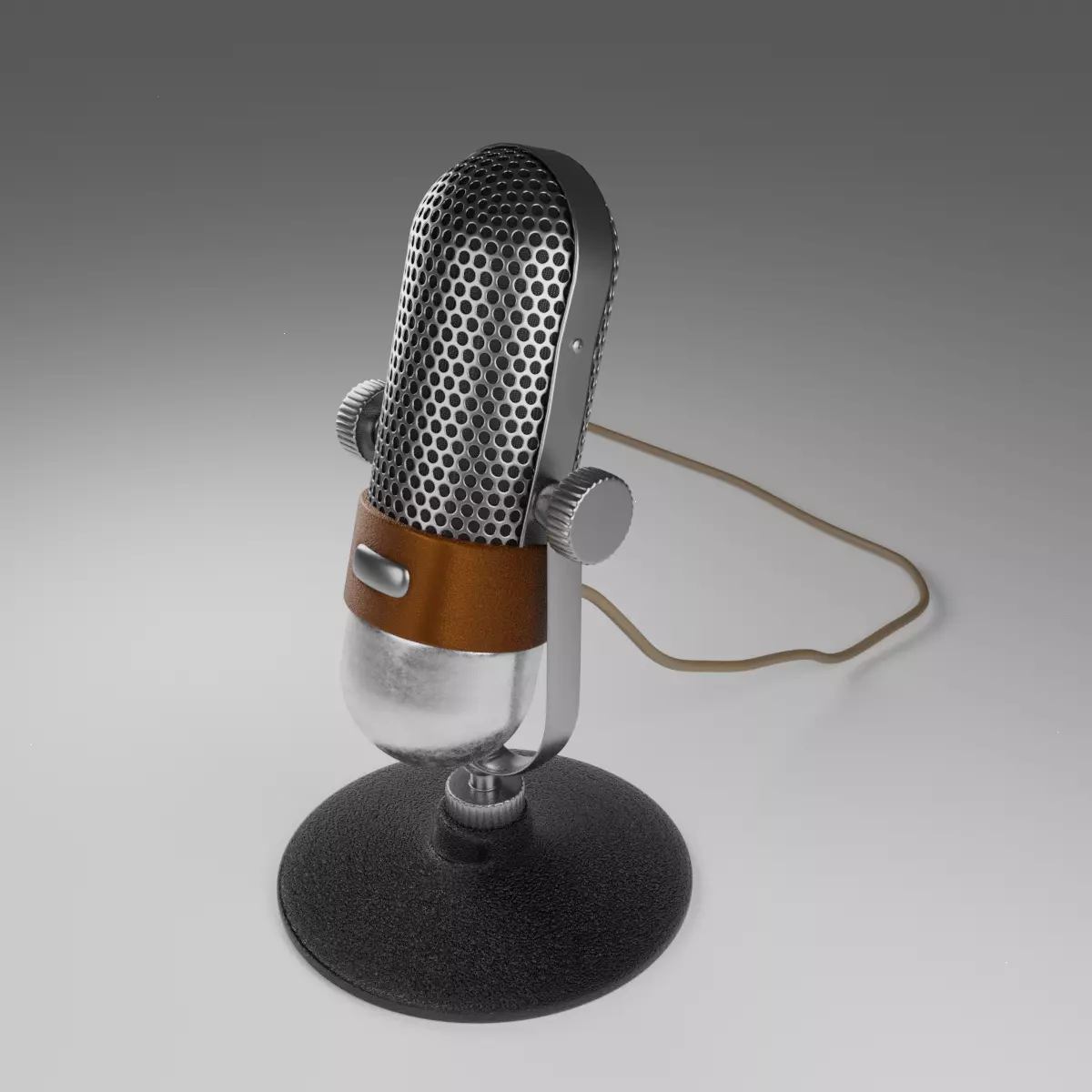 Vintage Microphone 3D model 3D model_0