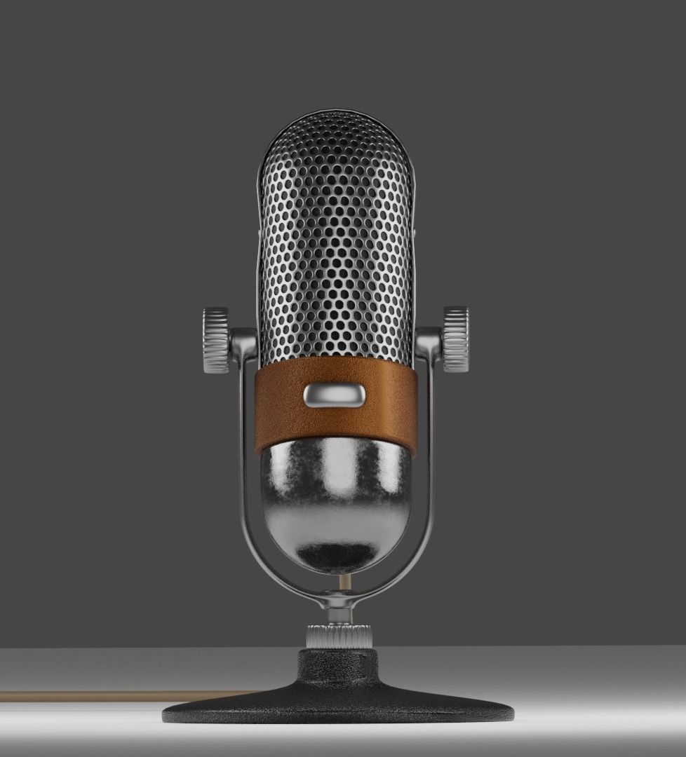 Vintage Microphone 3D model 3D model_2