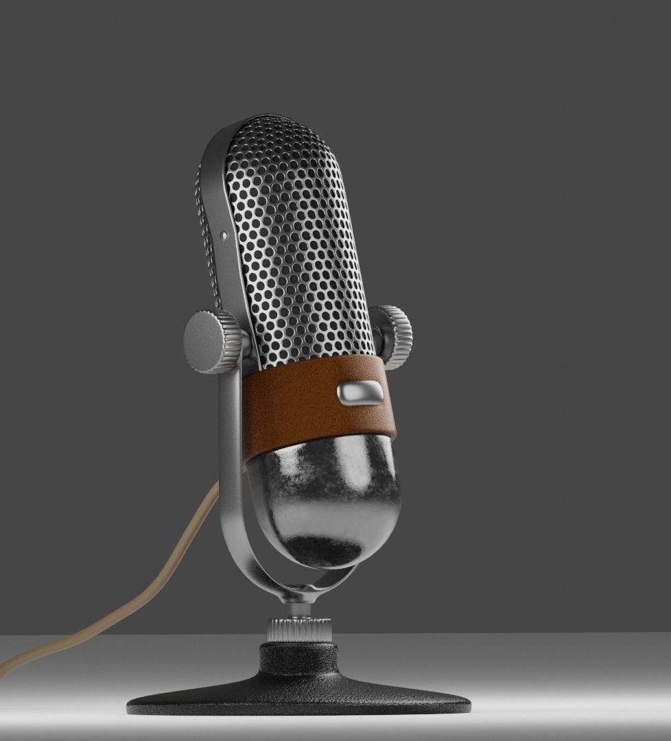 Vintage Microphone 3D model 3D model_3