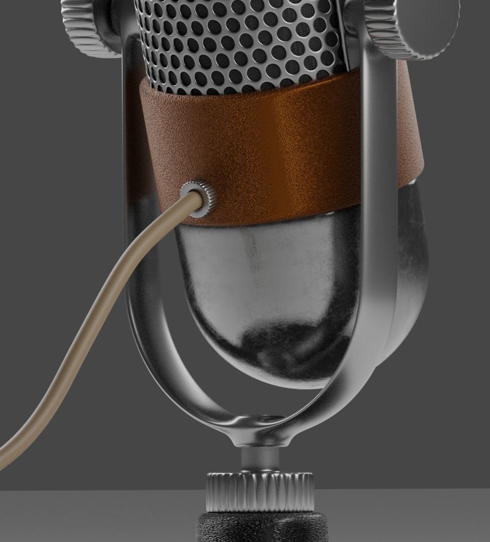 Vintage Microphone 3D model 3D model_1
