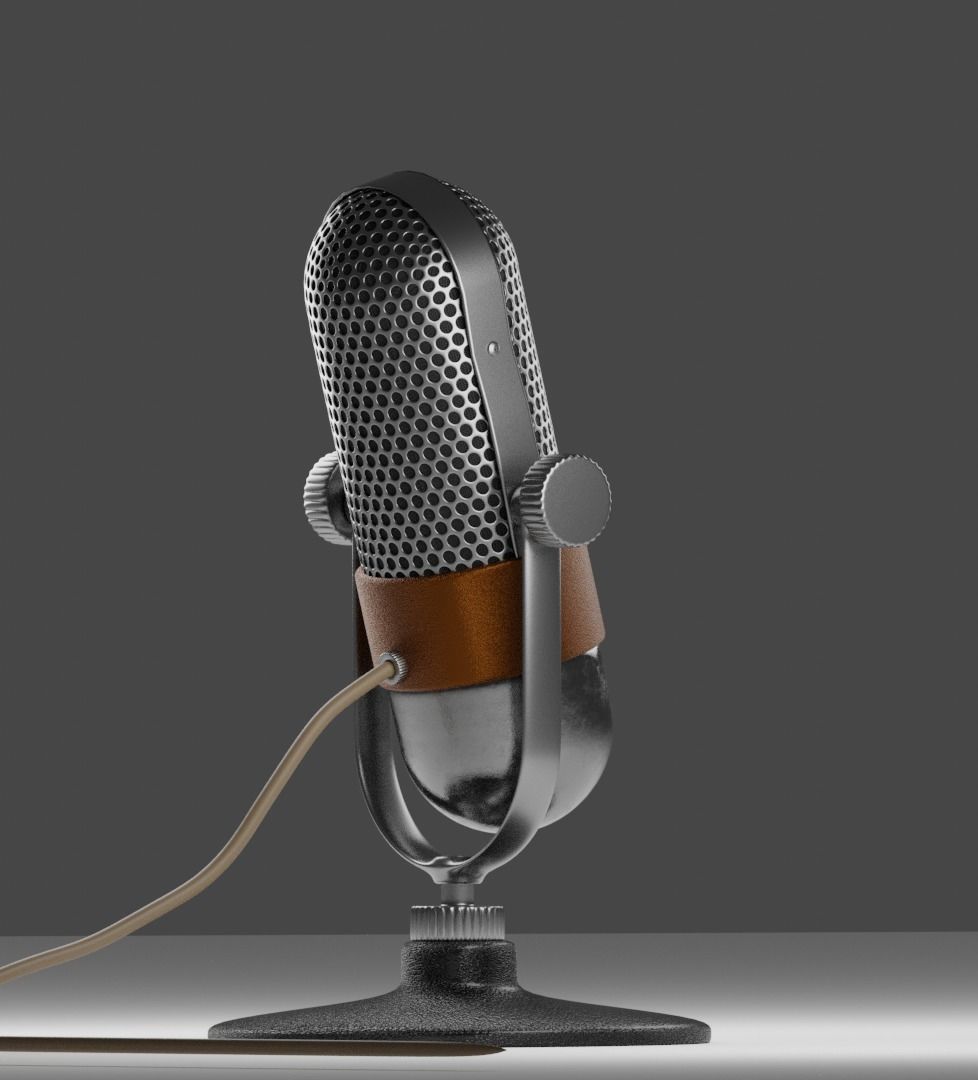 Vintage Microphone 3D model 3D model_4