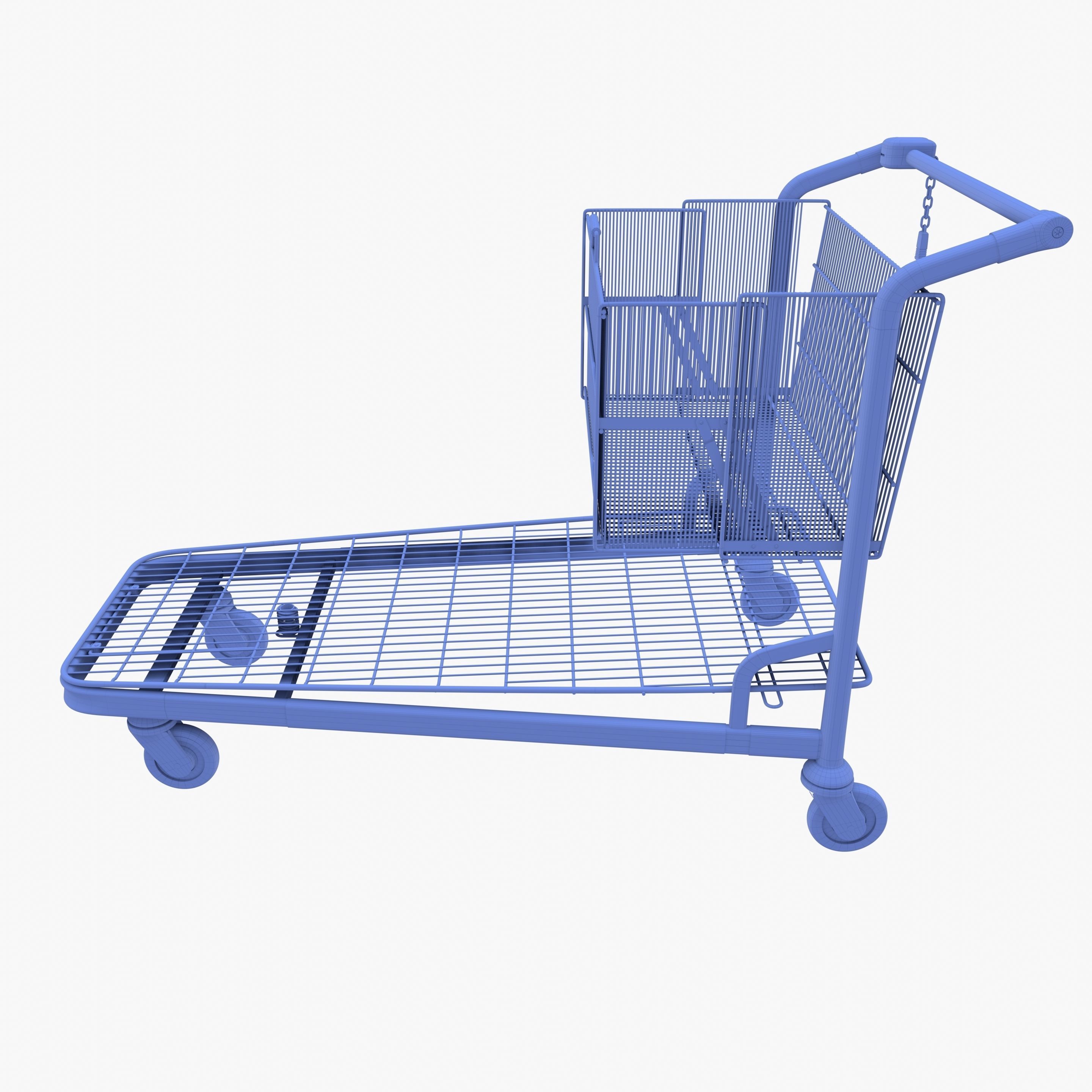 Shopping cart weathered stack v2 3D model_32