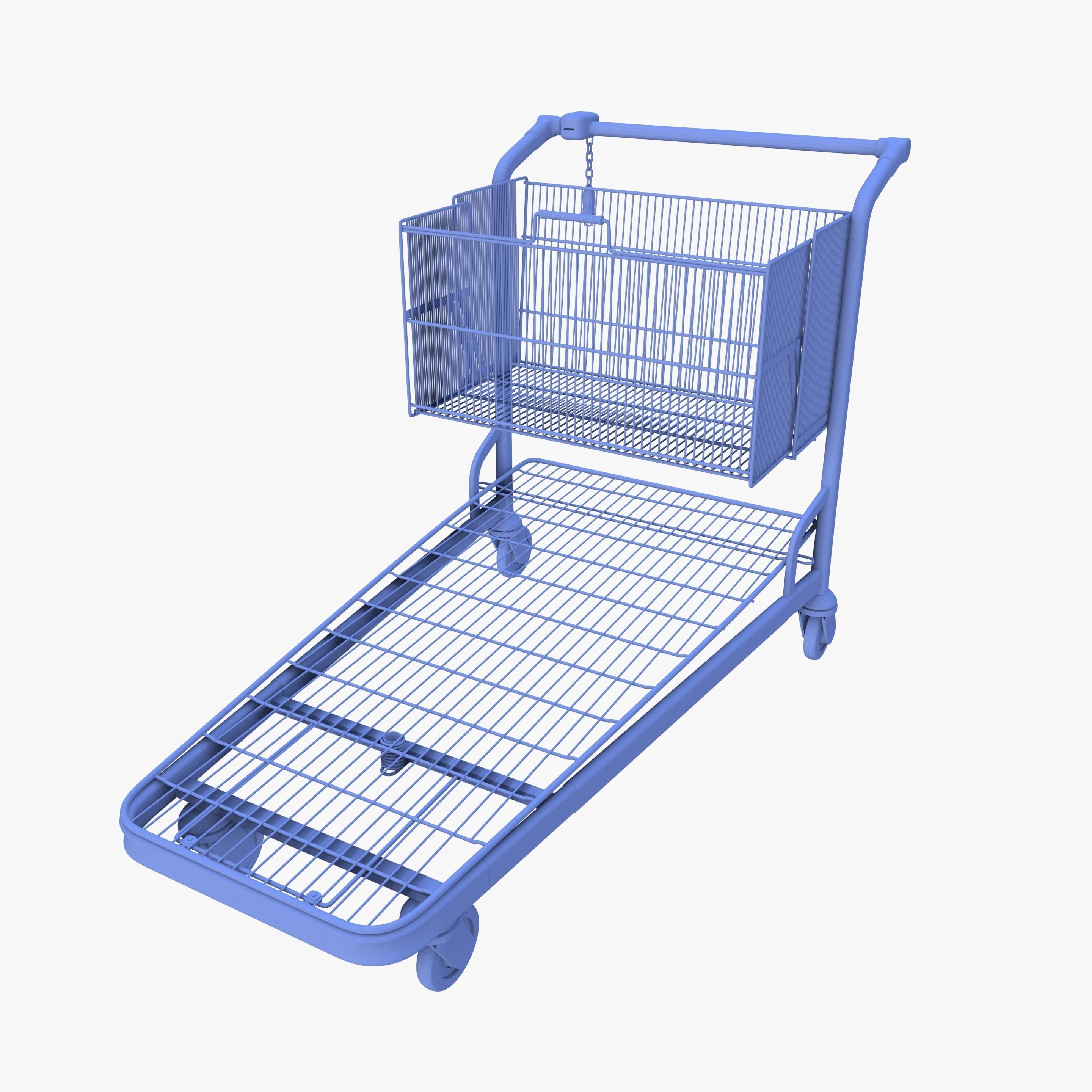 Shopping cart weathered stack v2 3D model_30