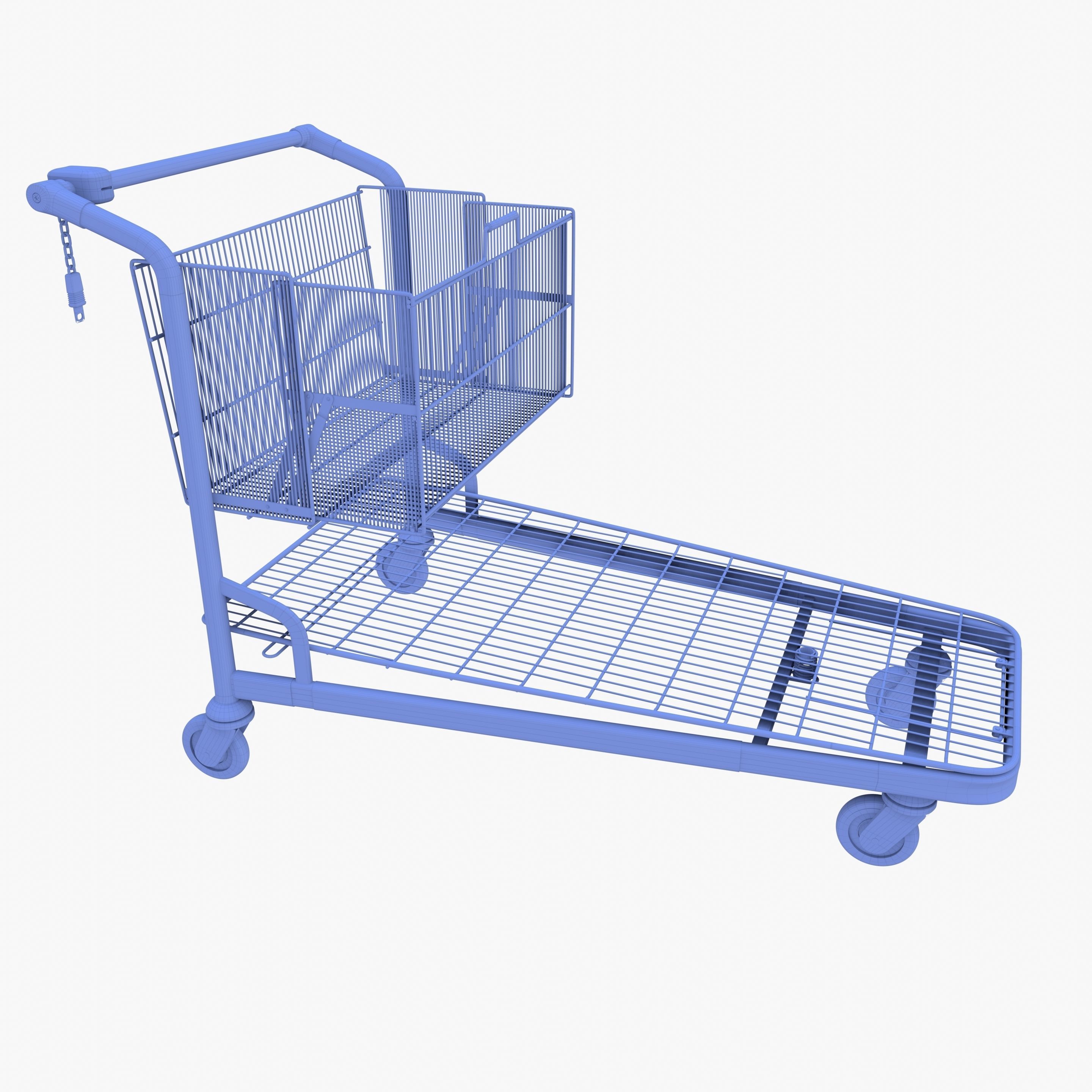 Shopping cart weathered stack v2 3D model_35