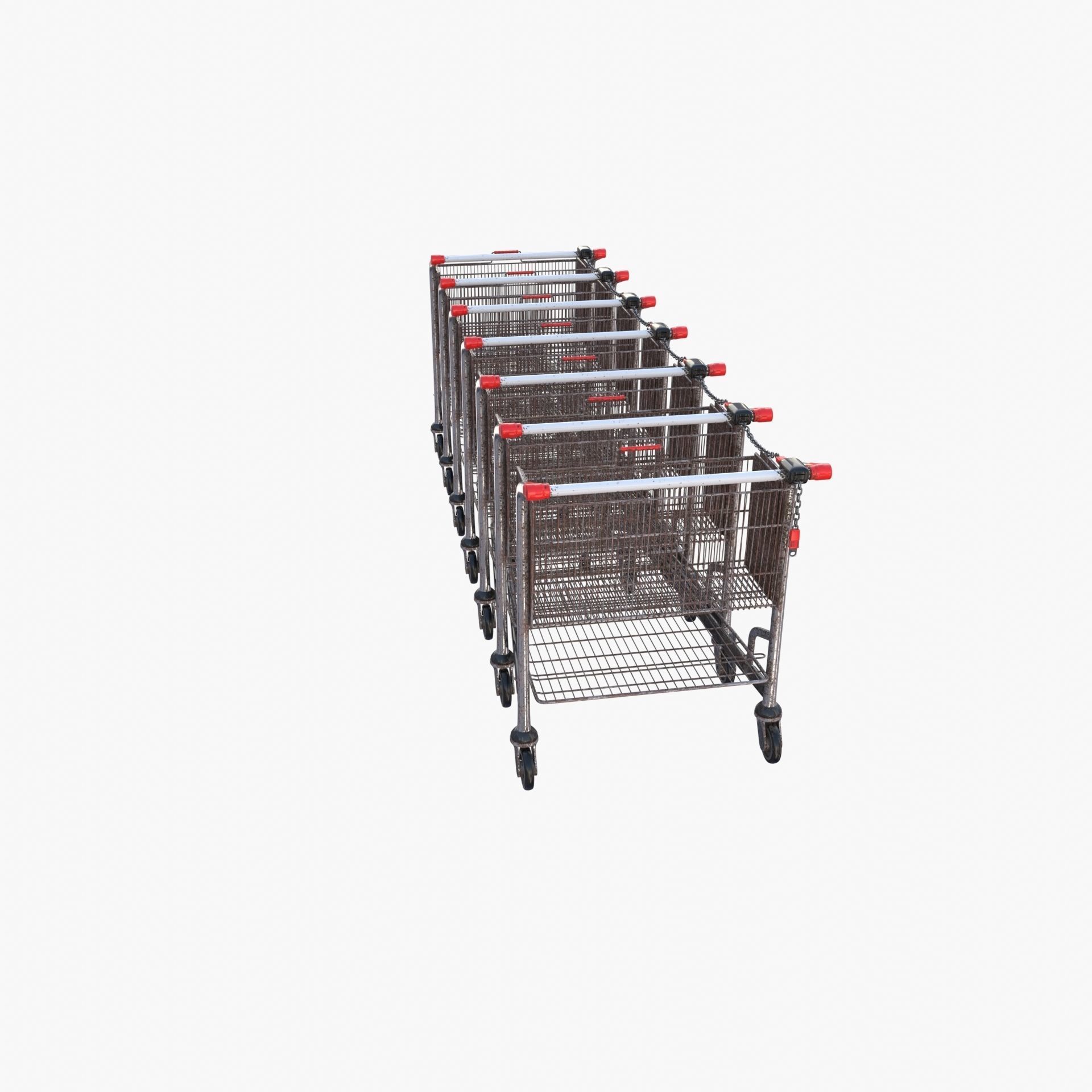 Shopping cart weathered stack v2 3D model_20