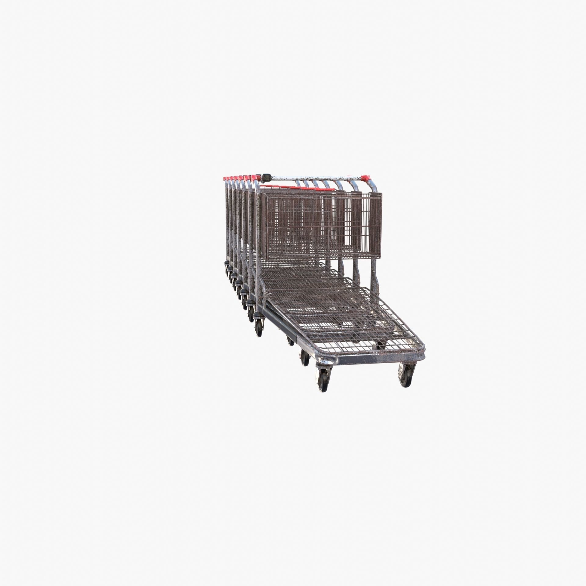 Shopping cart weathered stack v2 3D model_19