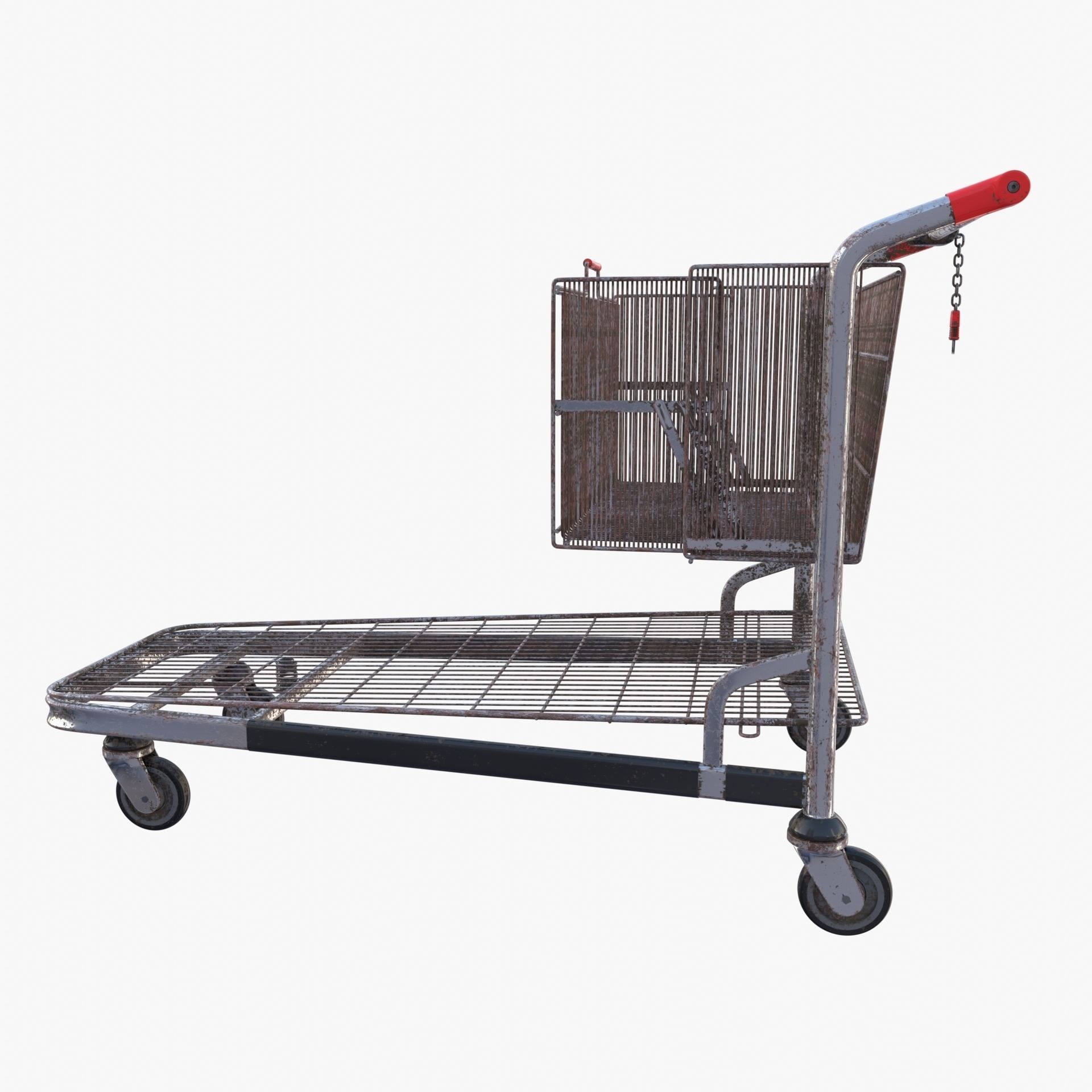 Shopping cart weathered stack v2 3D model_23