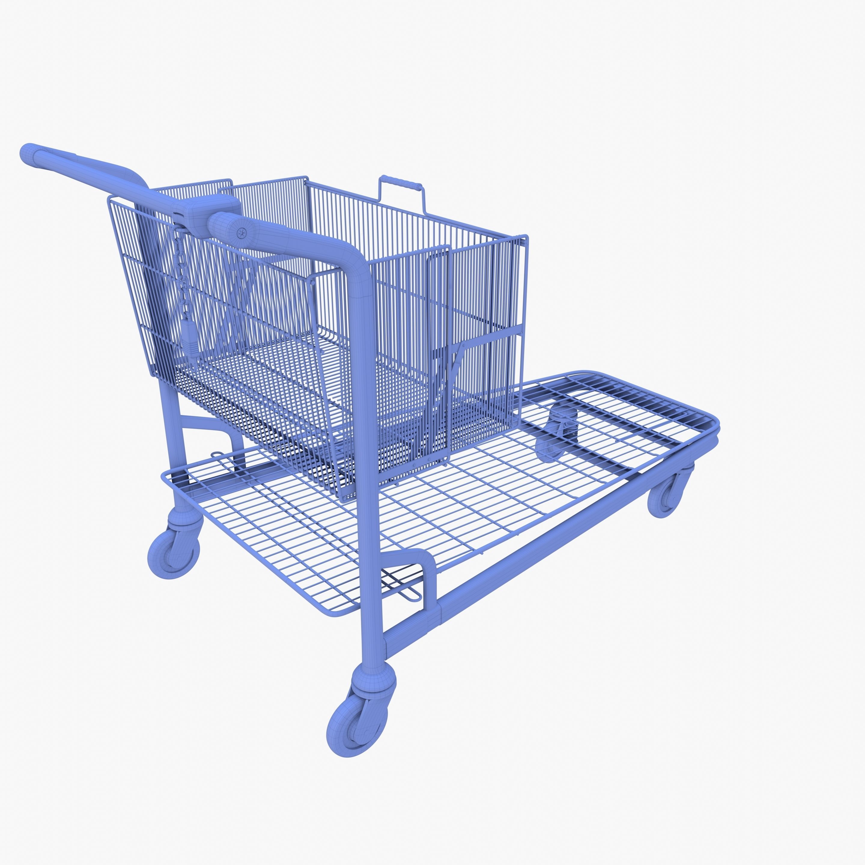 Shopping cart weathered stack v2 3D model_33