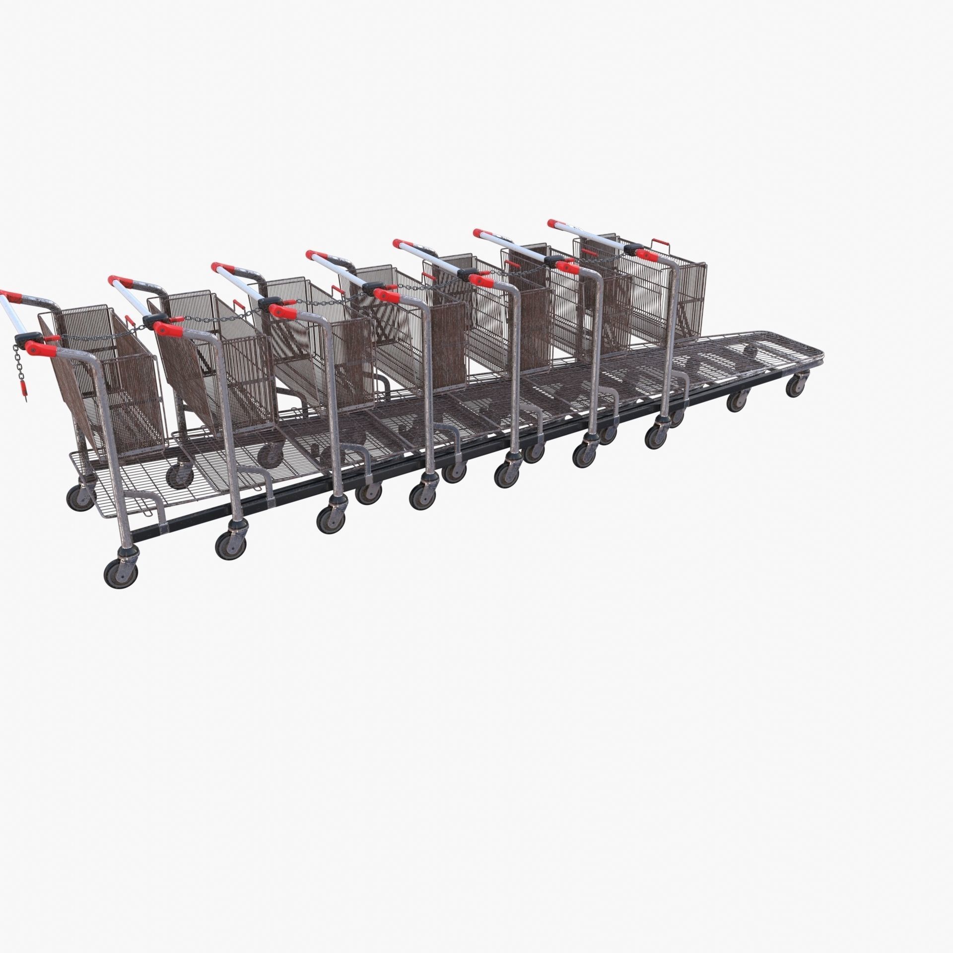 Shopping cart weathered stack v2 3D model_21