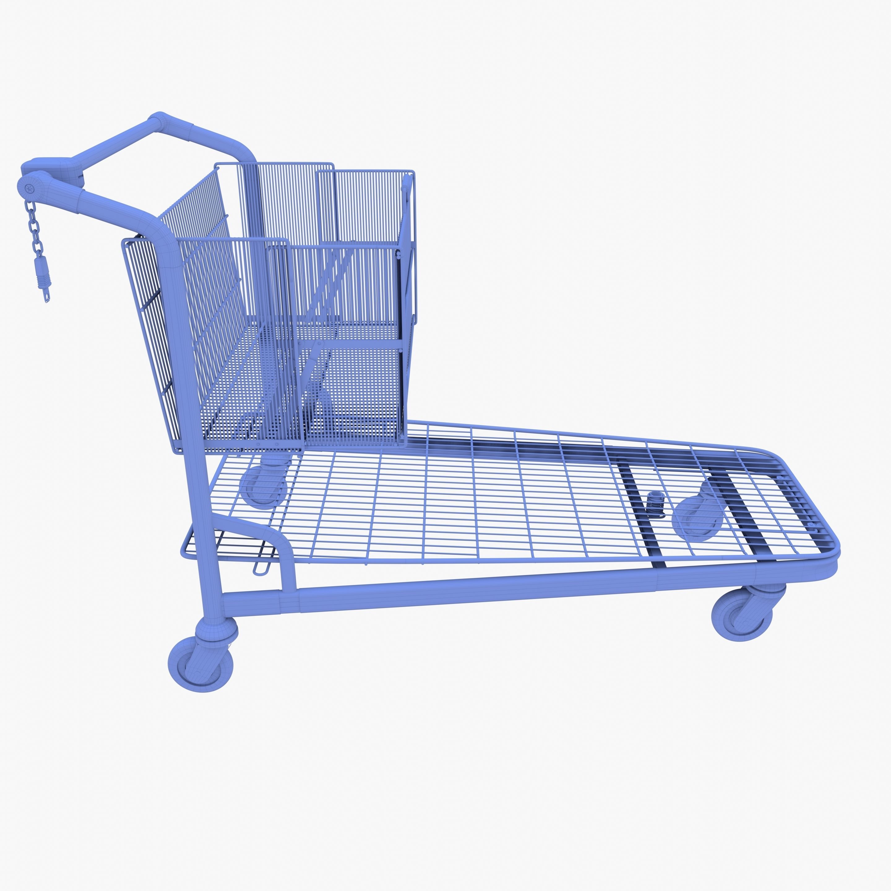 Shopping cart weathered stack v2 3D model_34