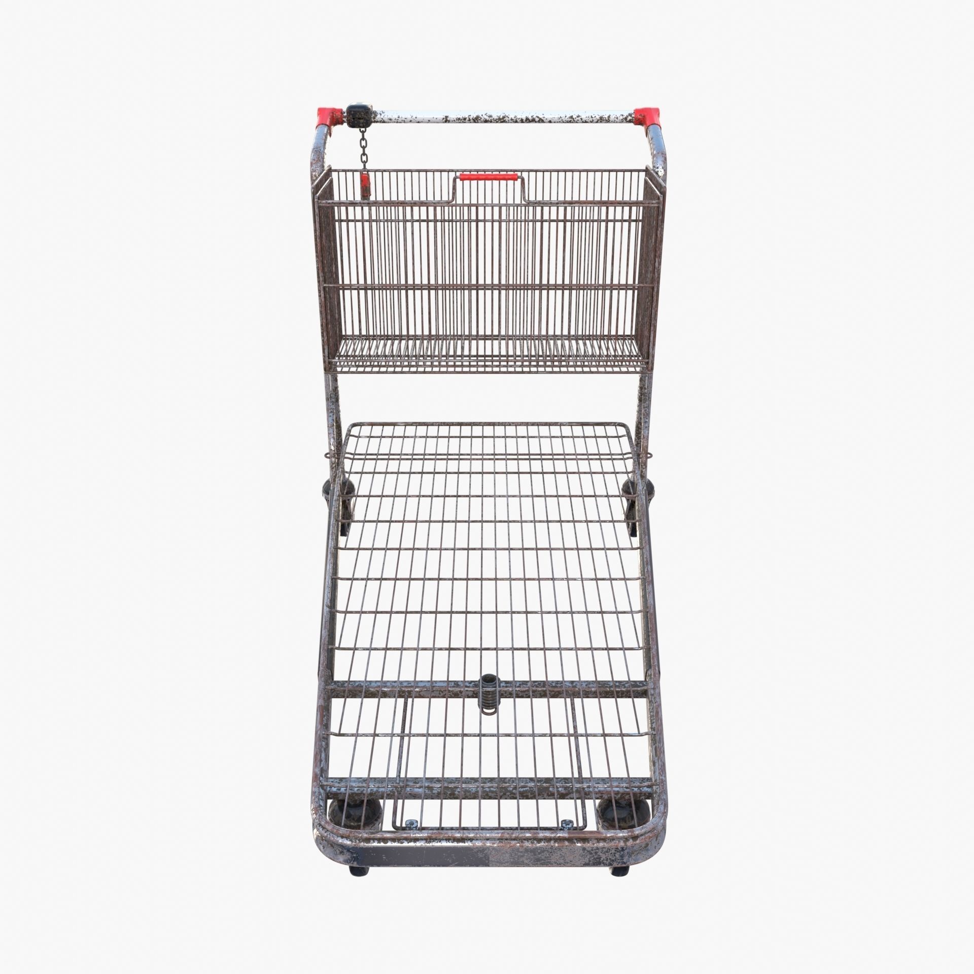 Shopping cart weathered stack v2 3D model_10