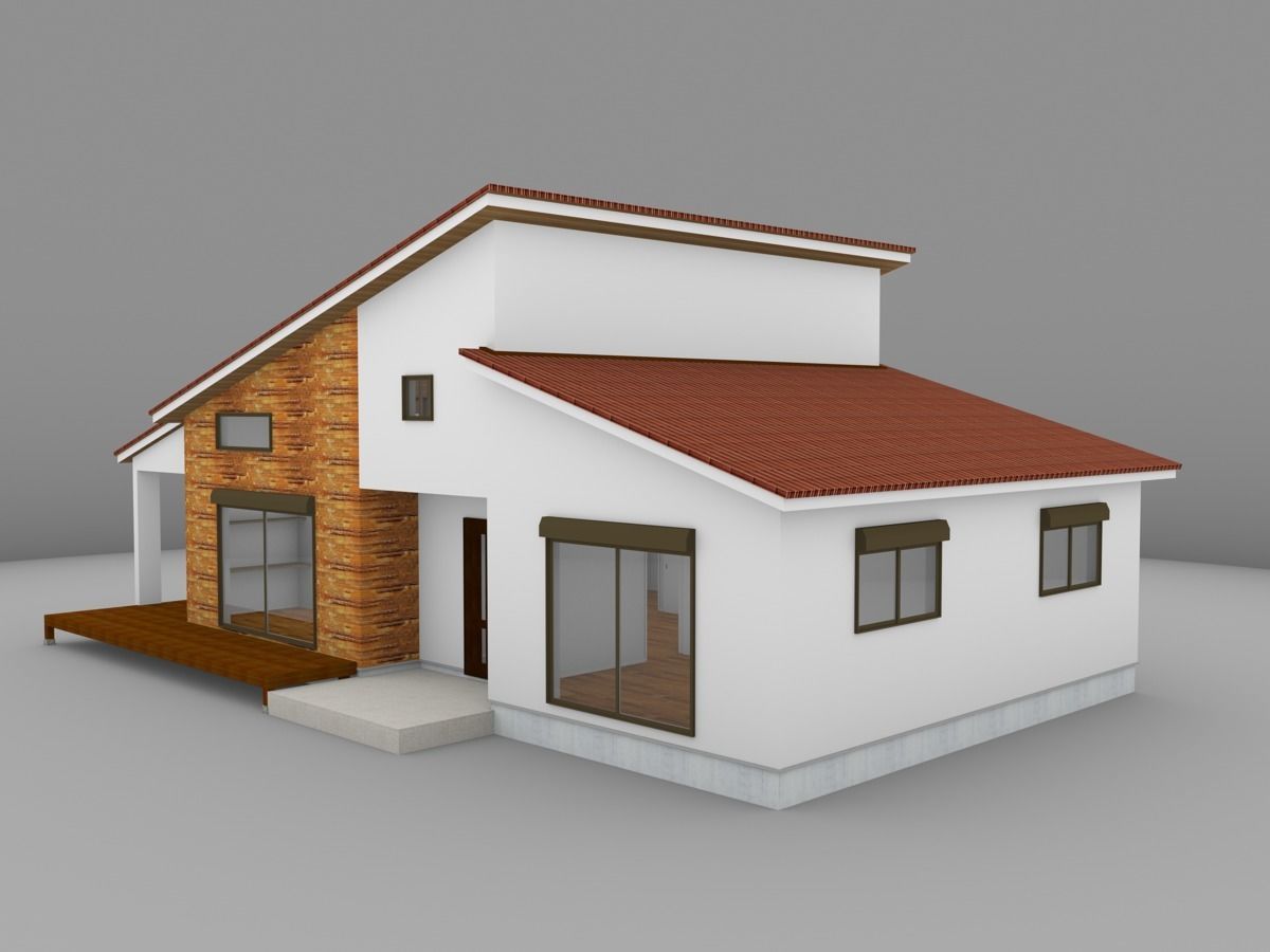 House model for background 55 Low-poly 3D model_2