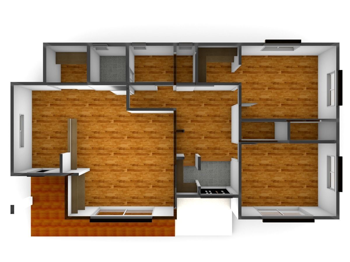 House model for background 55 Low-poly 3D model_8