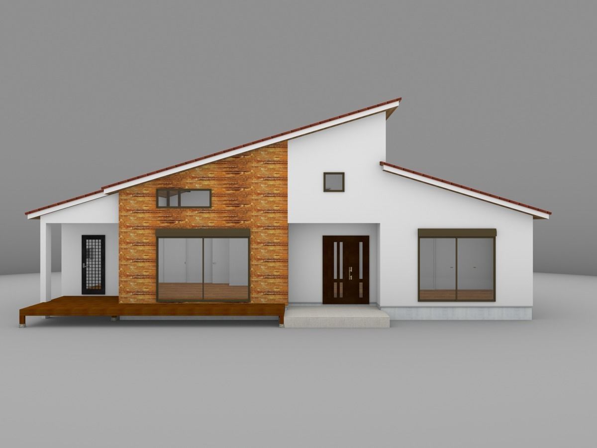 House model for background 55 Low-poly 3D model_1