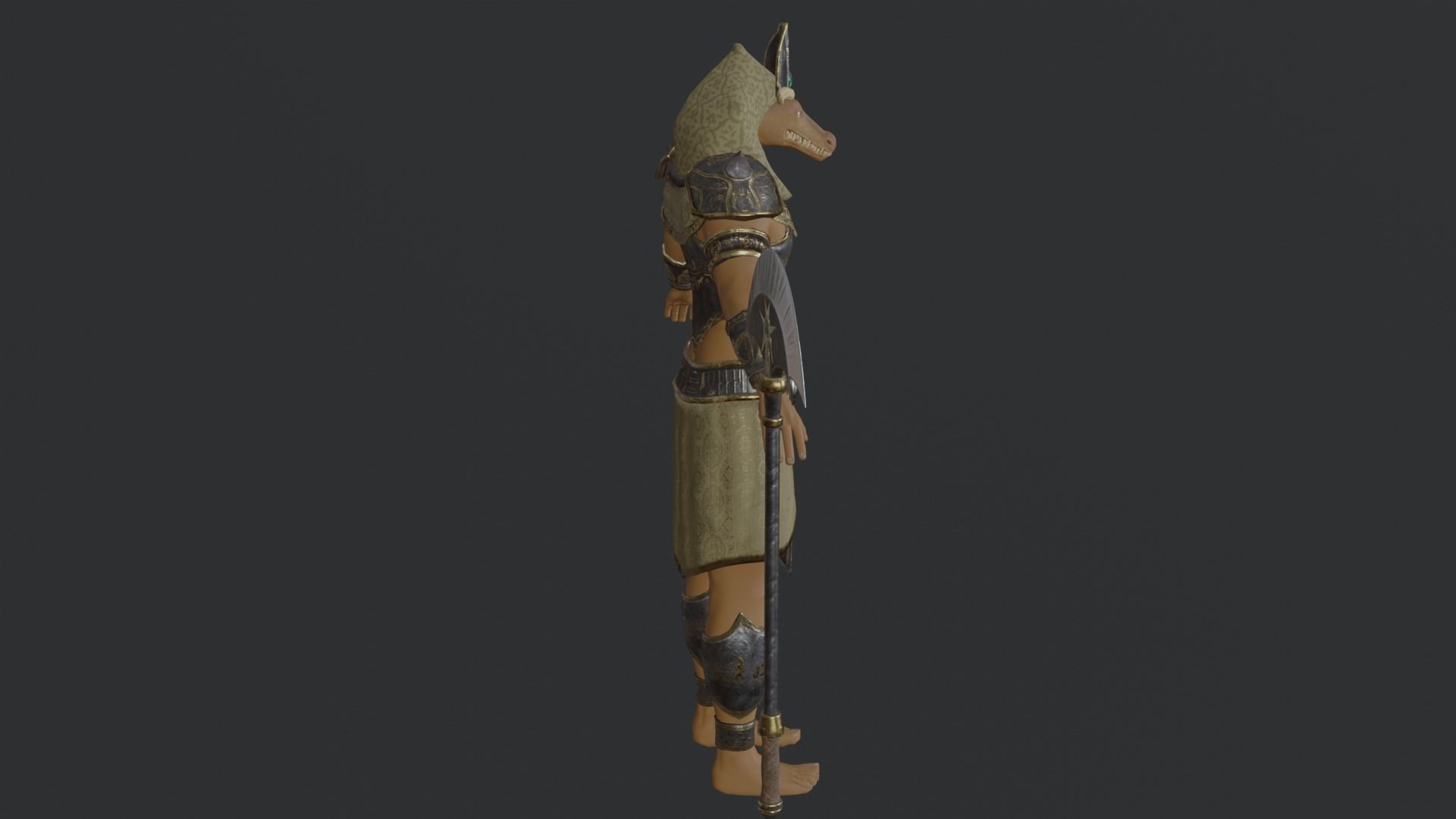 God Sobek Low-poly 3D model_7