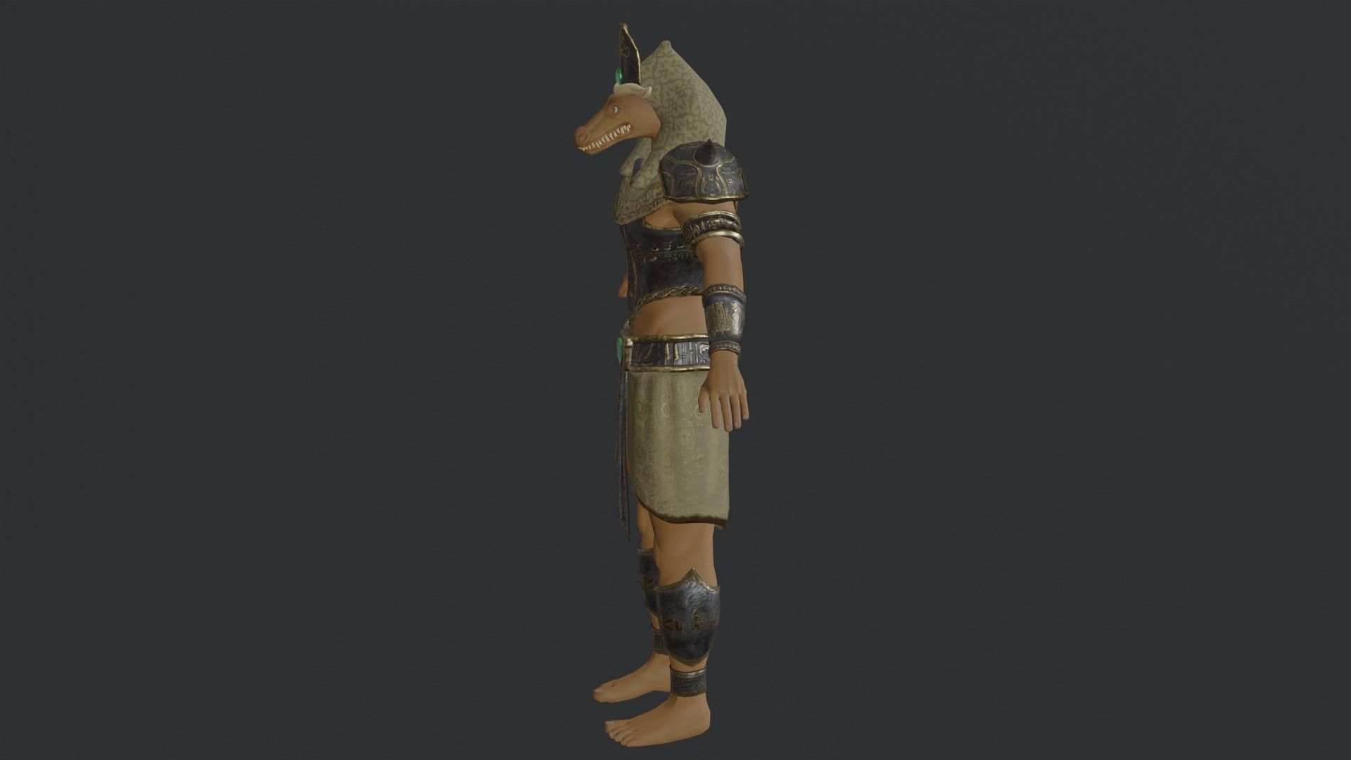God Sobek Low-poly 3D model_12