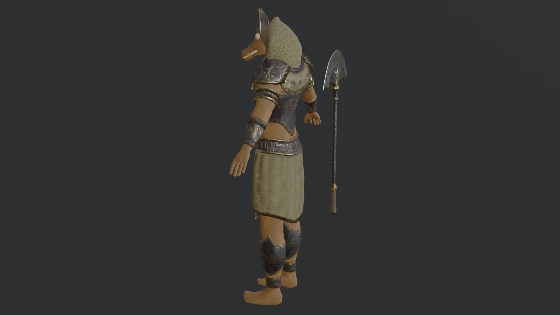 God Sobek Low-poly 3D model_11