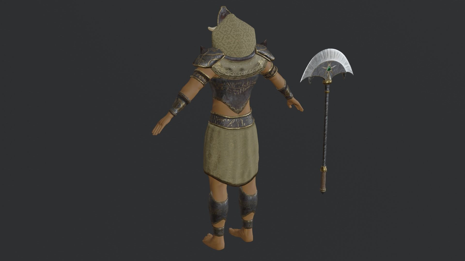 God Sobek Low-poly 3D model_10