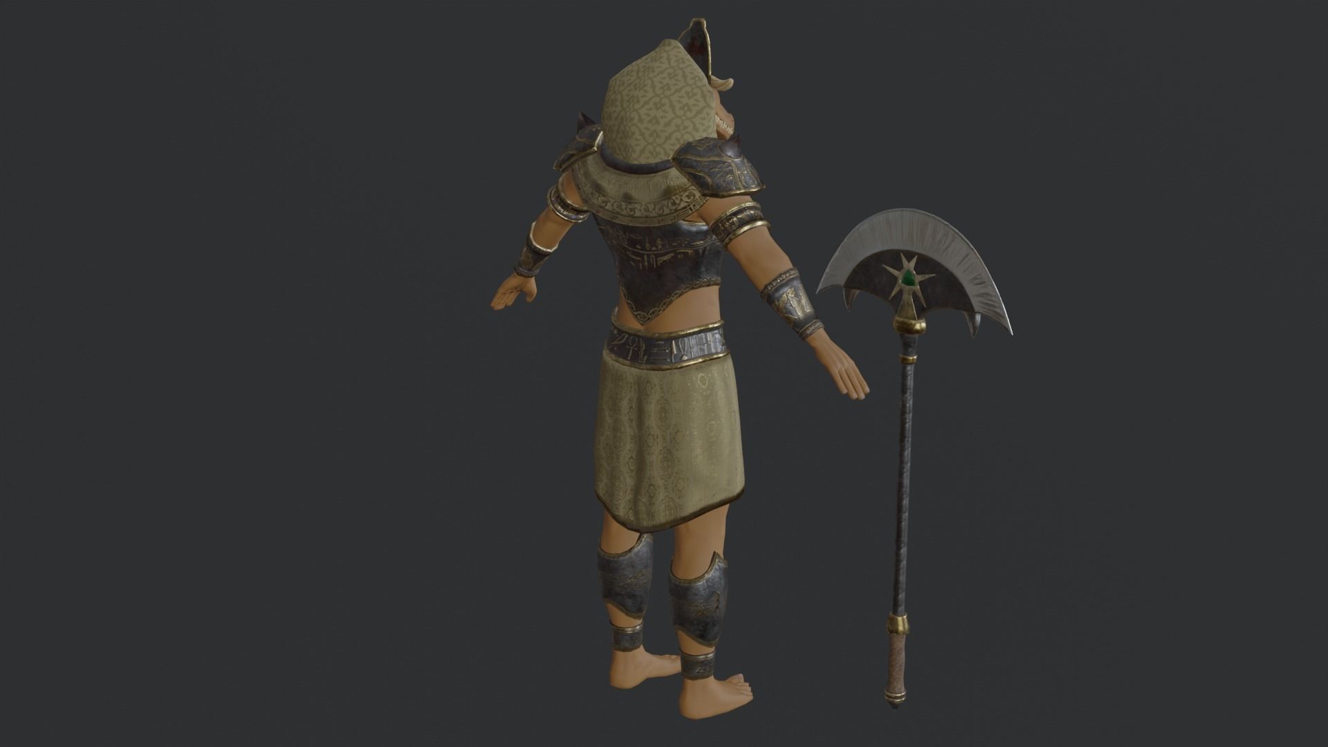 God Sobek Low-poly 3D model_8