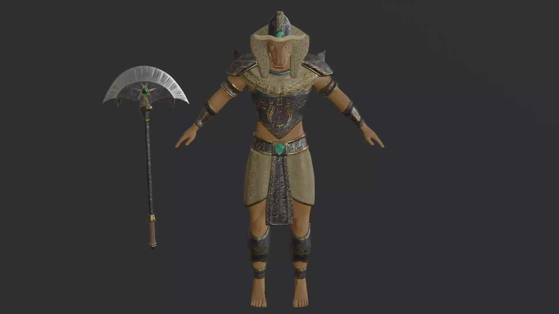 God Sobek Low-poly 3D model_0