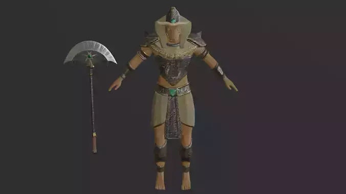 God Sobek Low-poly 3D model