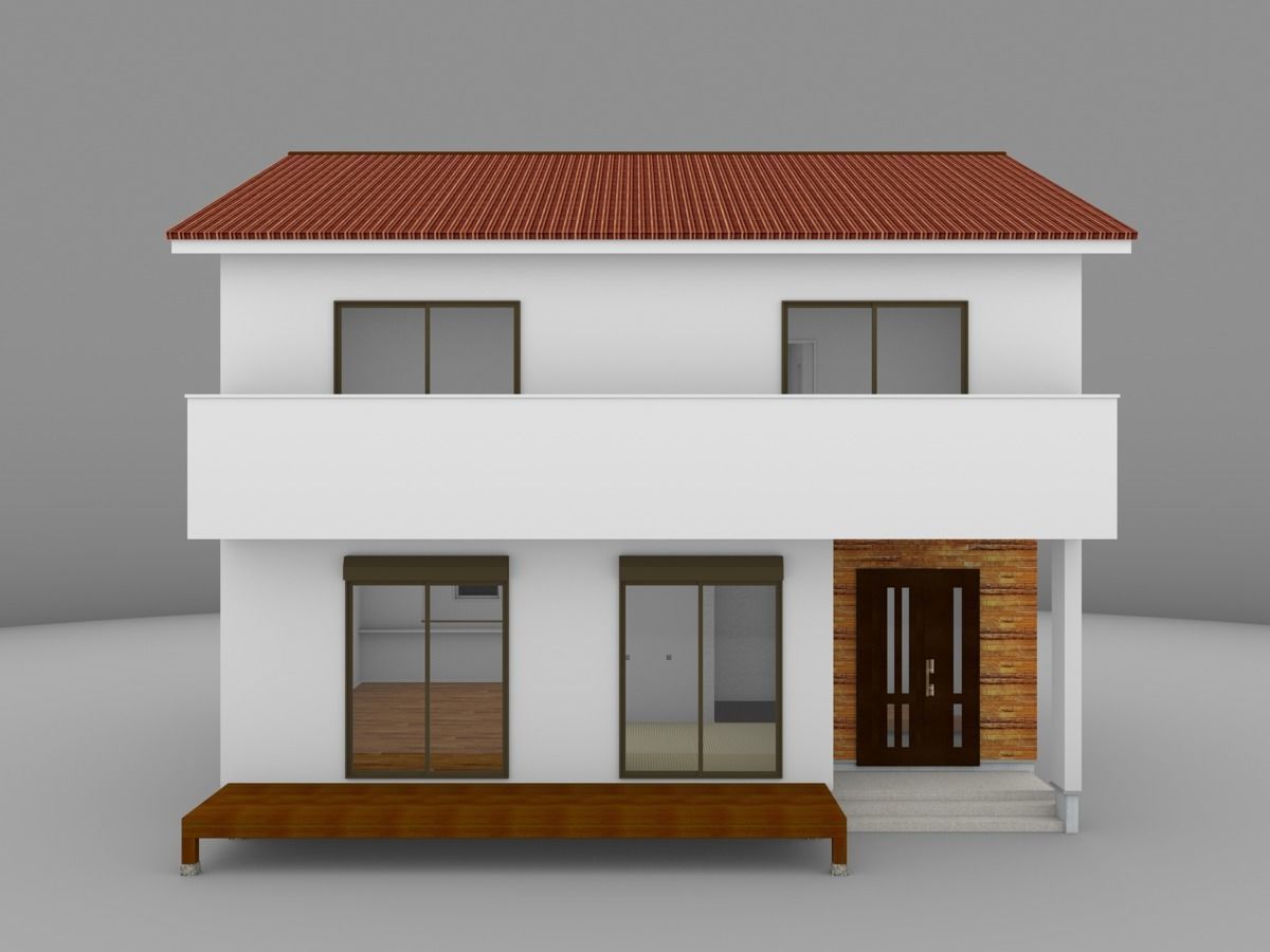 House model for background 56 Low-poly 3D model_1