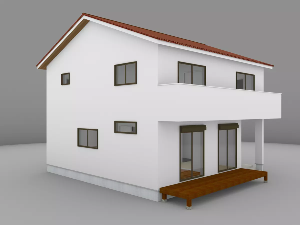 House model for background 56 Low-poly 3D model_0