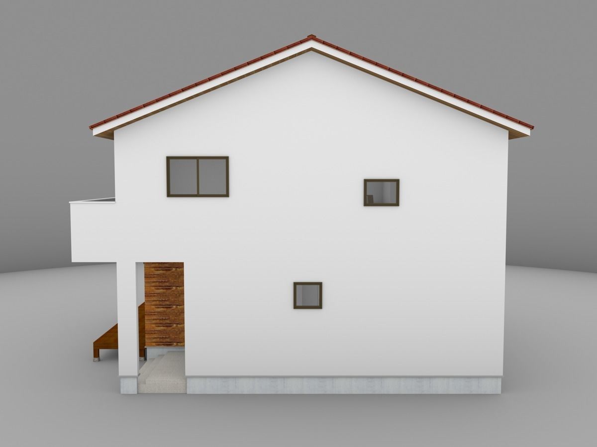 House model for background 56 Low-poly 3D model_3