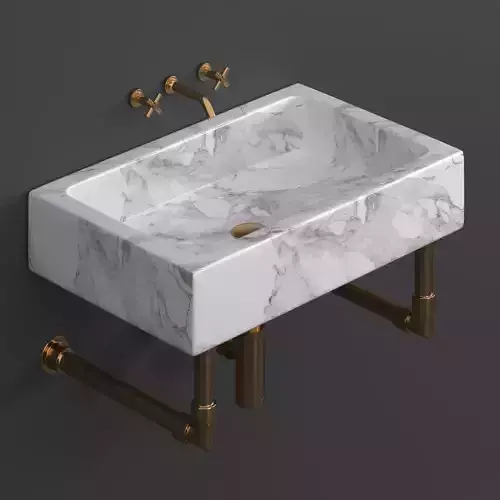 MILANO SINK ON ELEMENTAL WALL BRACKETS 3D model