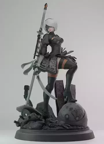 Nier Automata 2B   3D print model