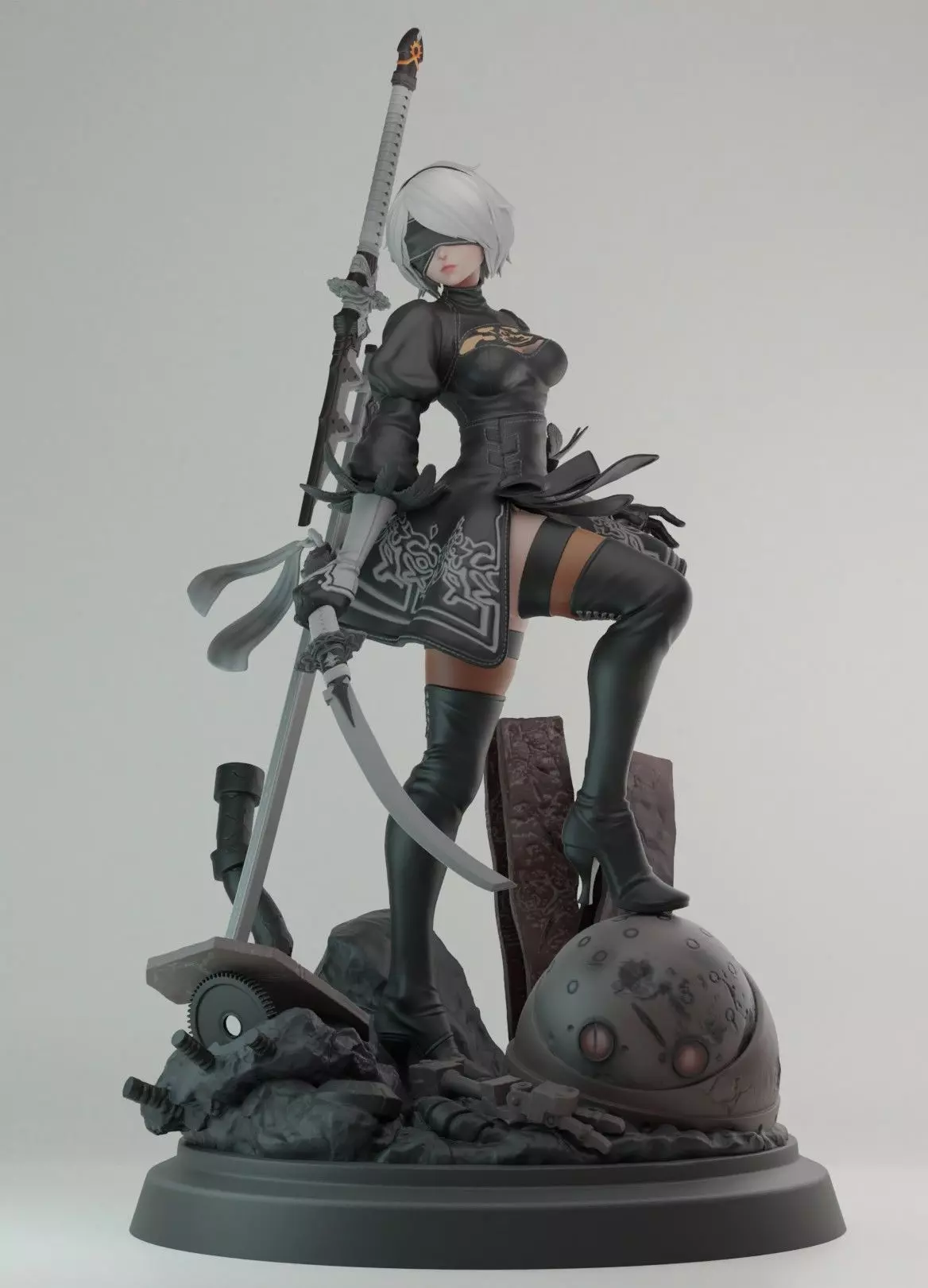 Nier Automata 2B   3D print model_0