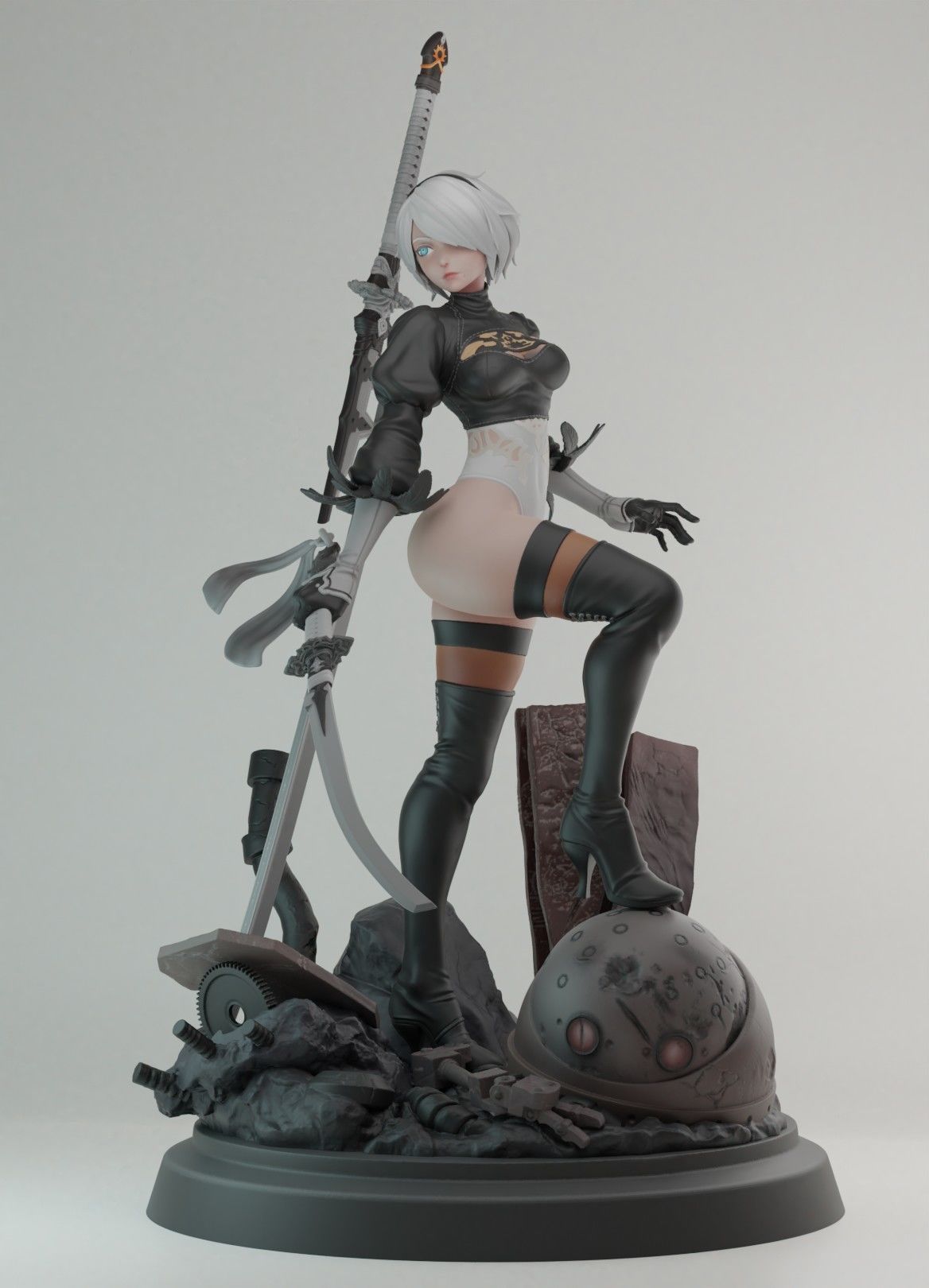 Nier Automata 2B   3D print model_2