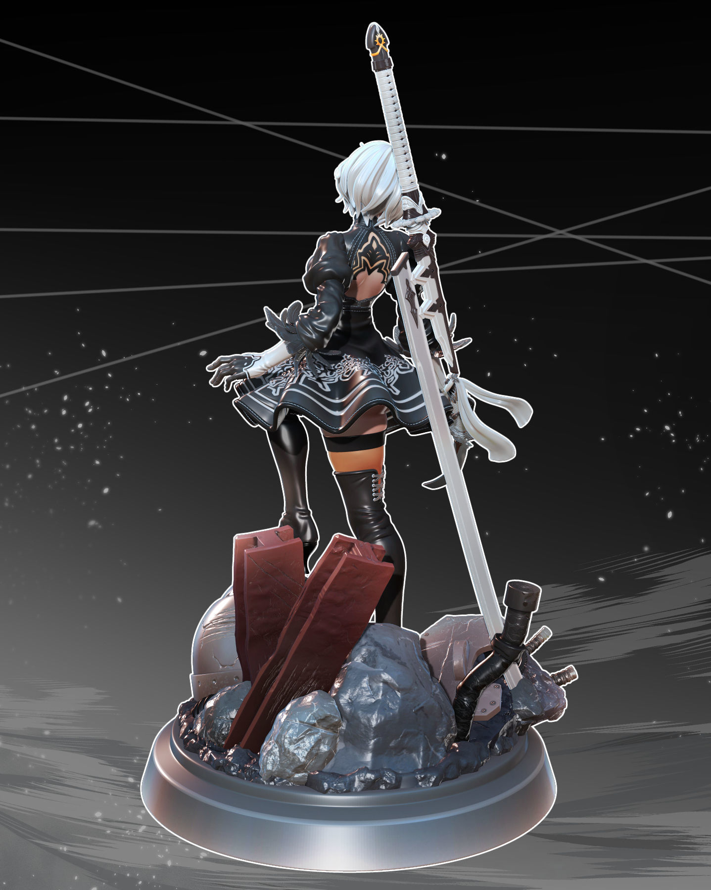 Nier Automata 2B   3D print model_20