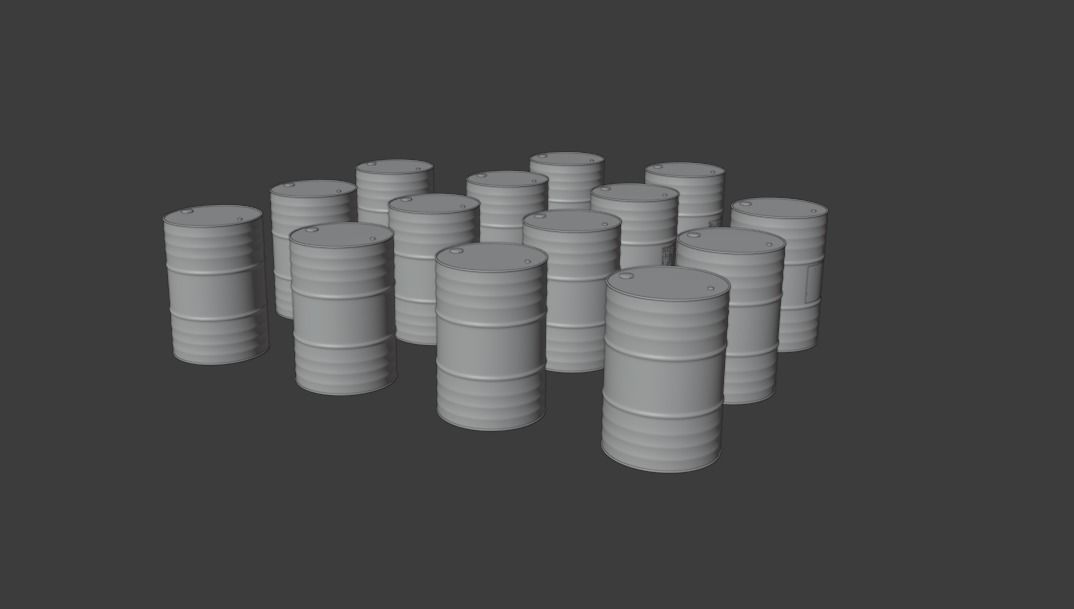 Metal Barrels - Old Rusted - PBR - High Quality Low-poly 3D model_12
