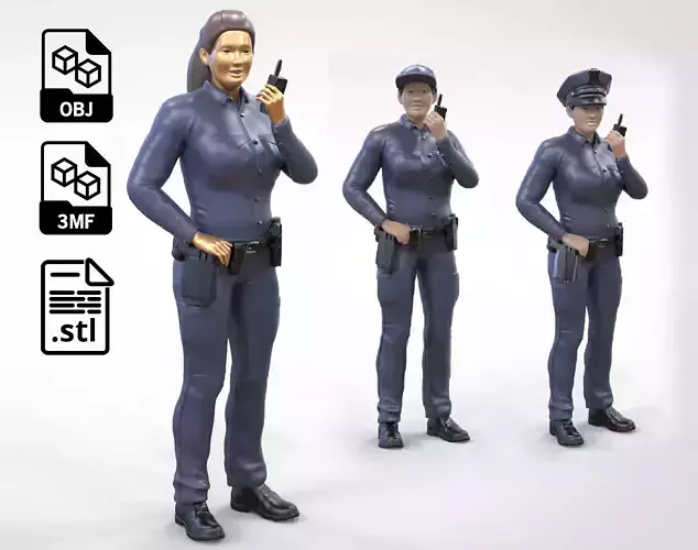 N6 Woman Police Officer Miniature 3D print model