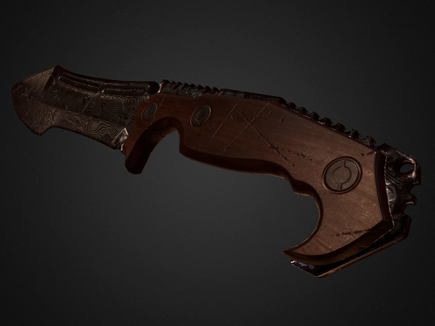 Combat Knife Low-poly 3D model_14