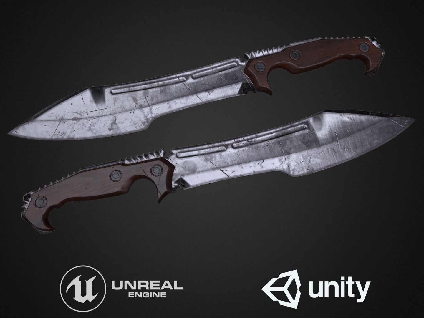 Combat Knife Low-poly 3D model_3