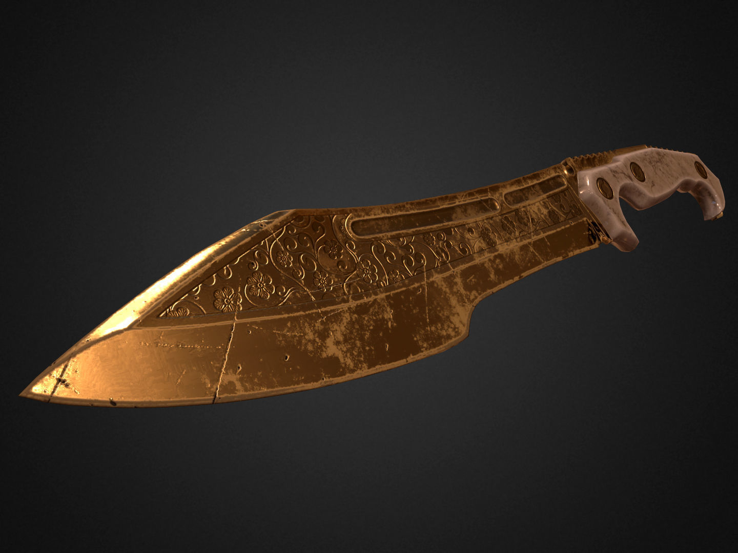 Combat Knife Low-poly 3D model_7