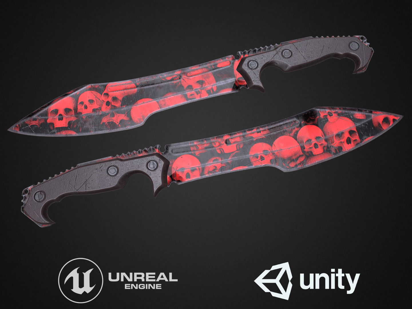 Combat Knife Low-poly 3D model_1