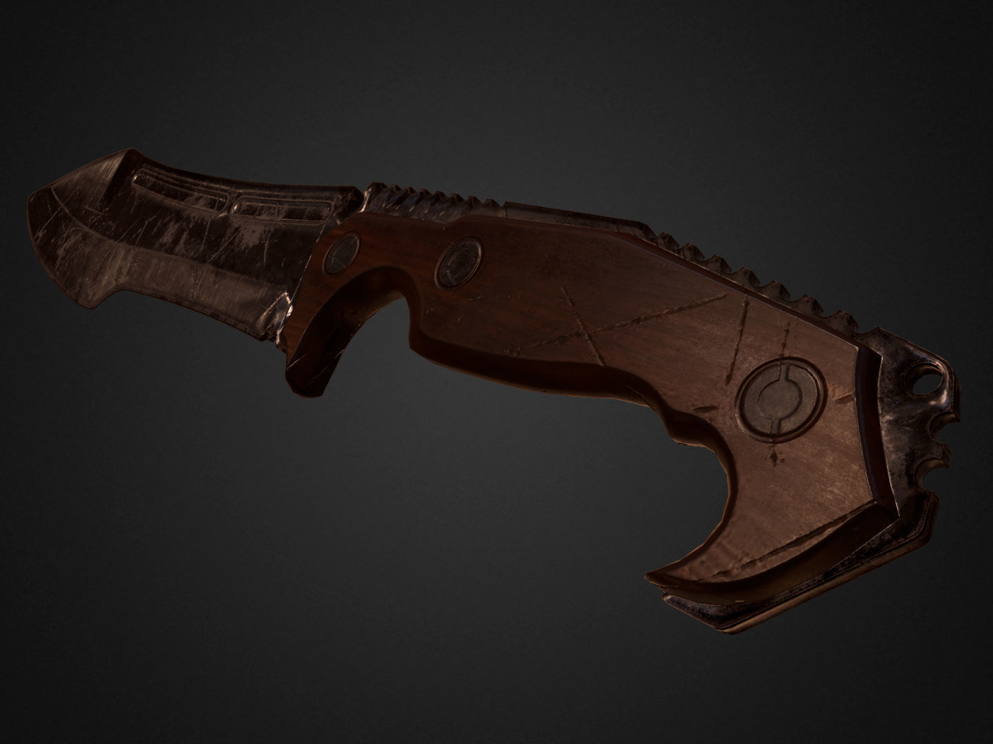 Combat Knife Low-poly 3D model_13